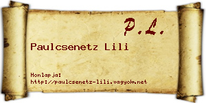 Paulcsenetz Lili névjegykártya